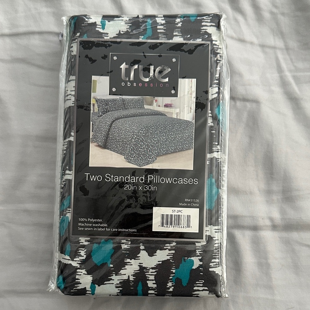 Black and Blue Cheetah Pillowcases